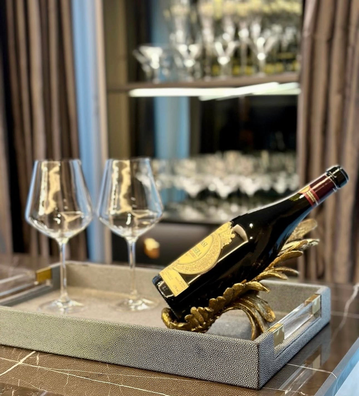 Clarisse Gold Angel Wing Bottle Holder