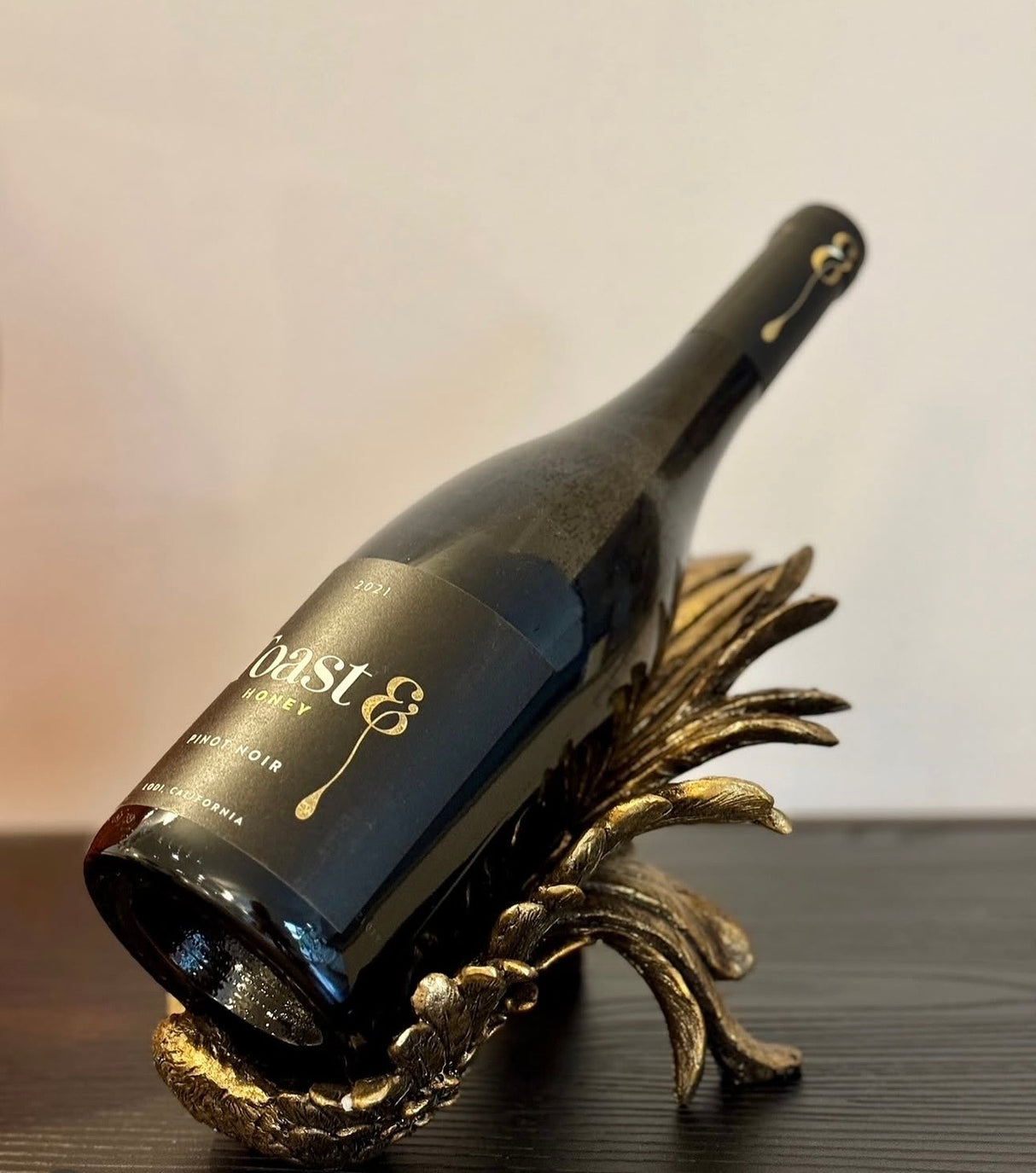 Clarisse Gold Angel Wing Bottle Holder