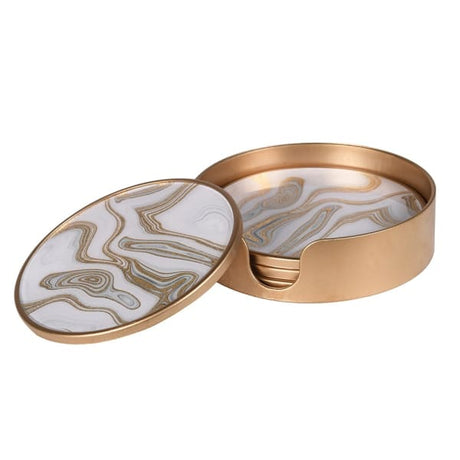 Cosette Set of 4 Gold Swirl Coasters