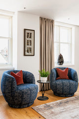 Delphine Blue Striped Egg Chair