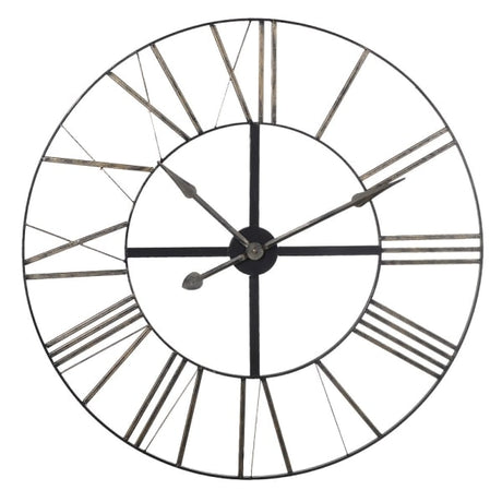 Distressed Metal Roman Numerals Wall Clock