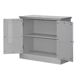 Emile Grey Fayence 2 Drawer Cupboard