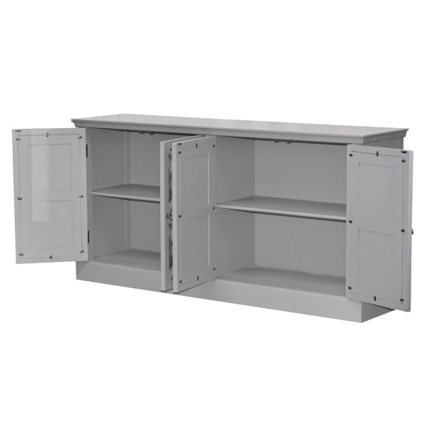 Emile Grey Fayence 4 Door Mirrored Sideboard