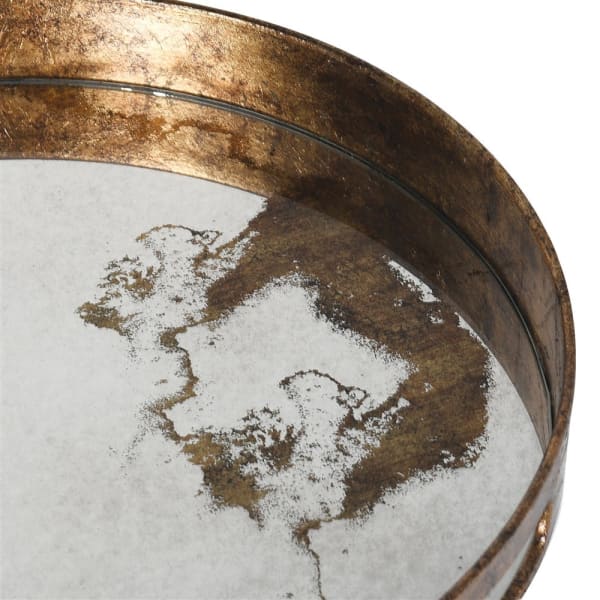 Sabine Marble Effect Mirror Tray