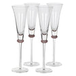 Flavie Set of 4 Pink Gold Diamante Champagne Flutes