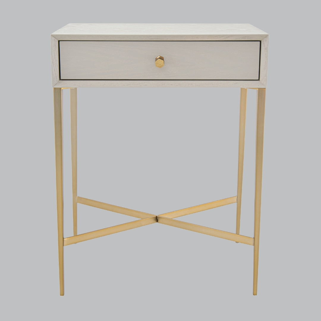 Huguette Ceramic Grey Side Table