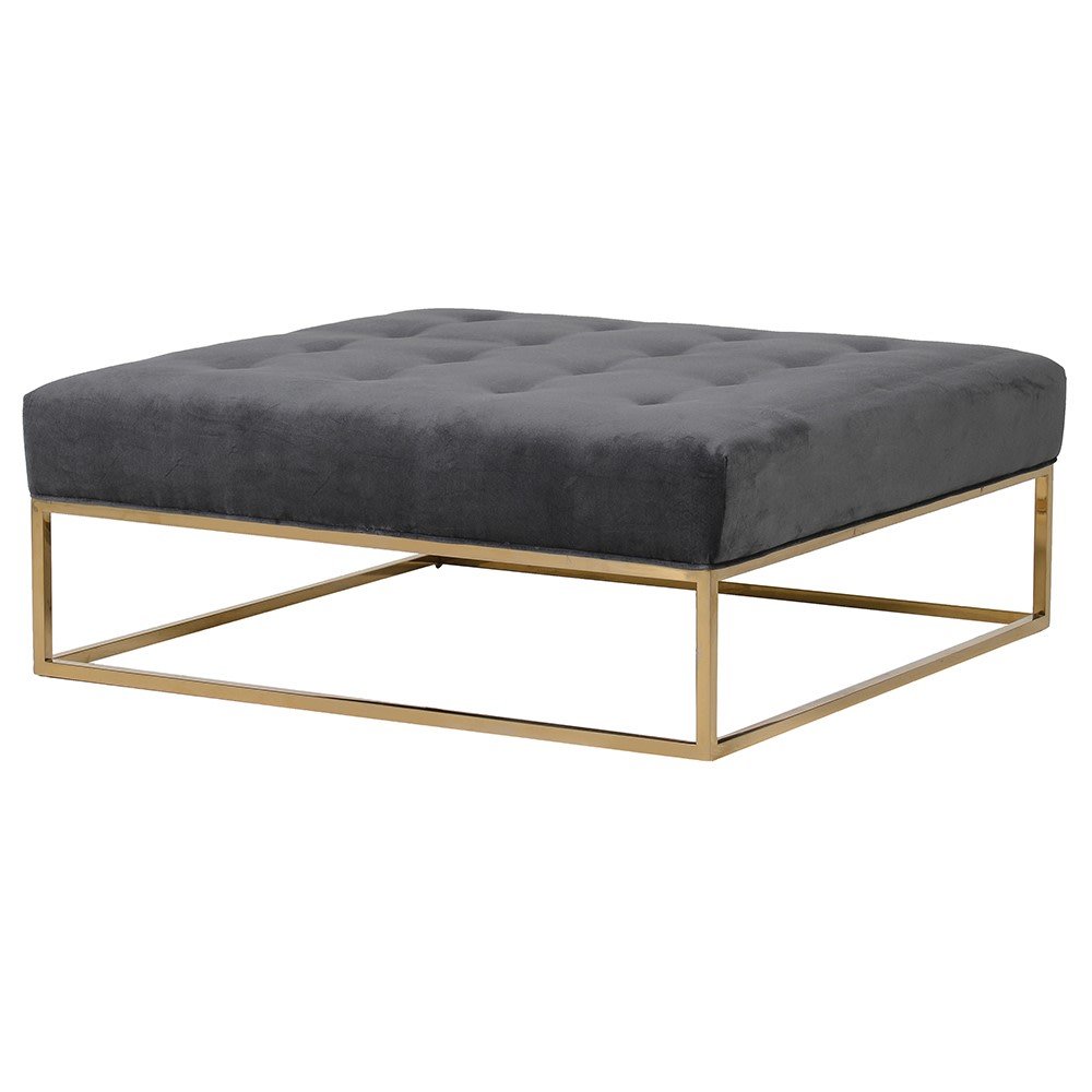 Fleur Grey Velvet Ottoman Coffee Table