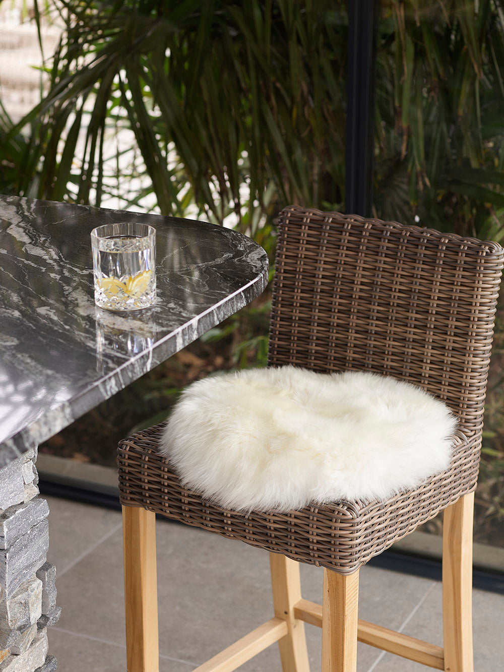 Longwool Circle Sheepskin Seat Pads