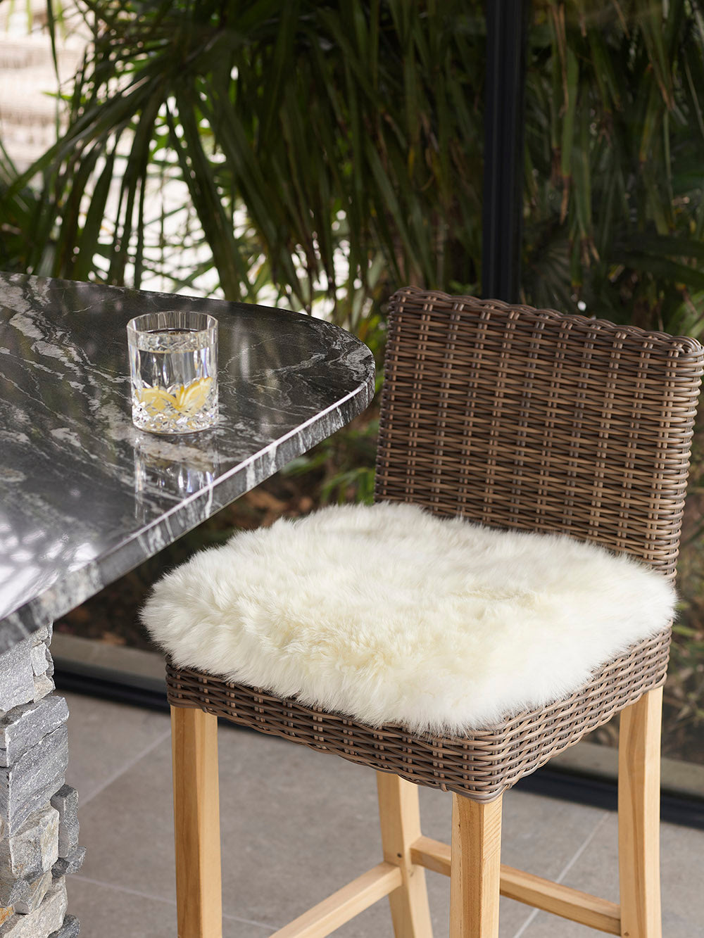 Longwool Square Sheepskin Seat Pads