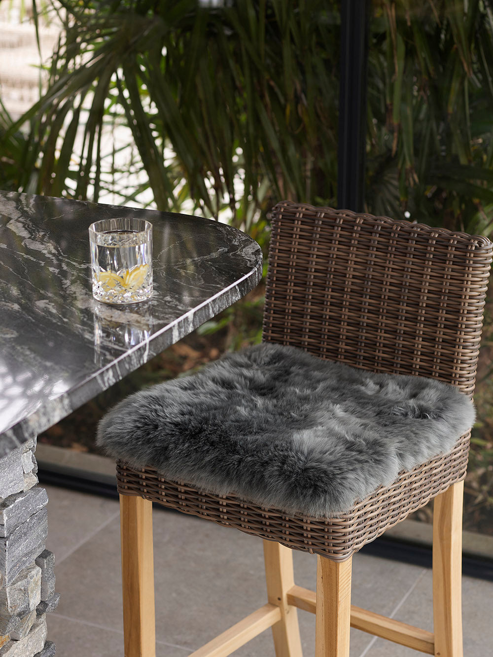 Longwool Square Sheepskin Seat Pads