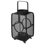 Josette Large Black Bamboo Geometric Lantern