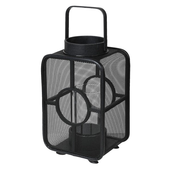 Josette Large Black Bamboo Geometric Lantern