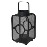 Josette Large Black Bamboo Geometric Lantern