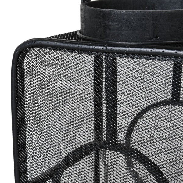 Josette Large Black Bamboo Geometric Lantern