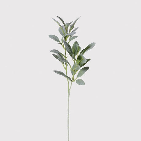 Ninon Natural Flocked Lamb's Ear Leaf Spray