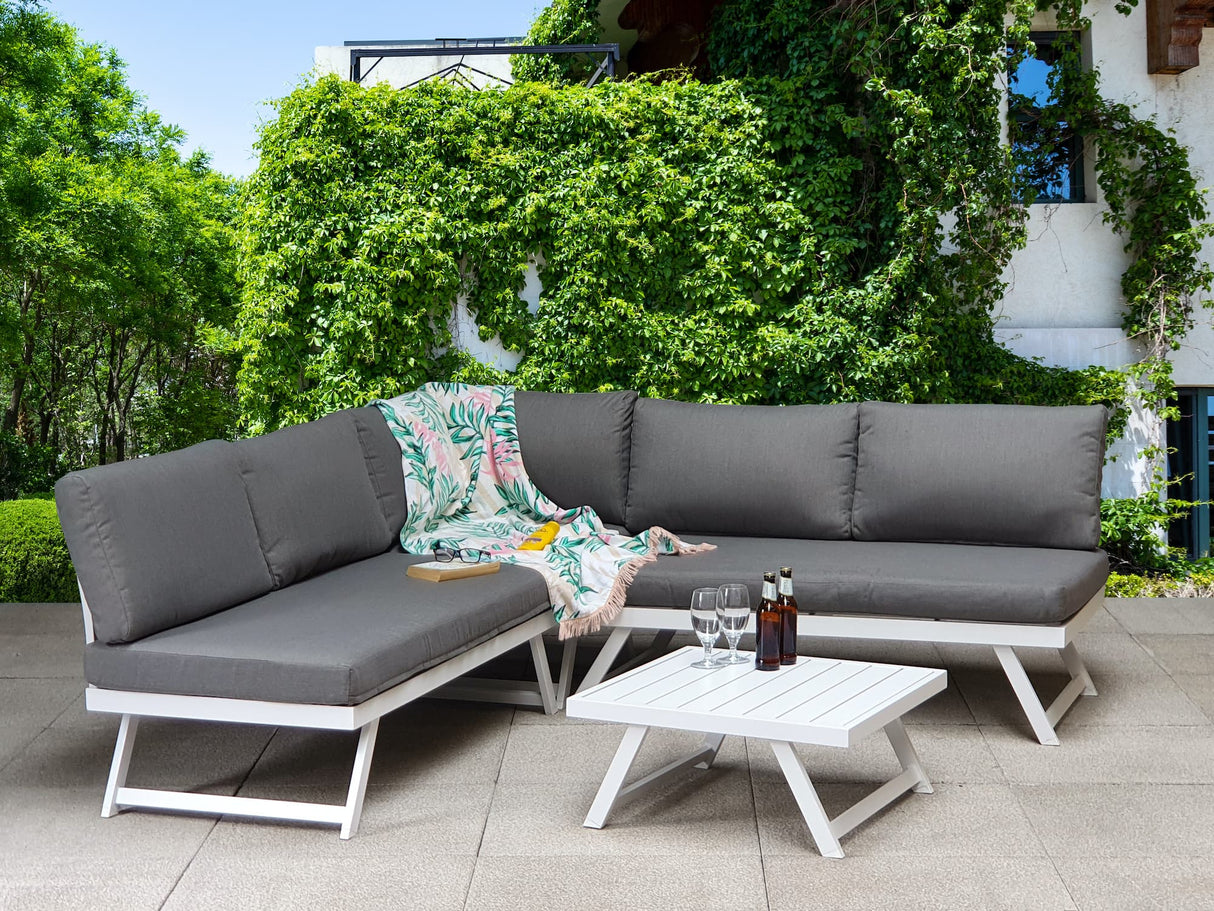 Nolwenn Outdoor Corner Sofa with Adjustable Head Rest