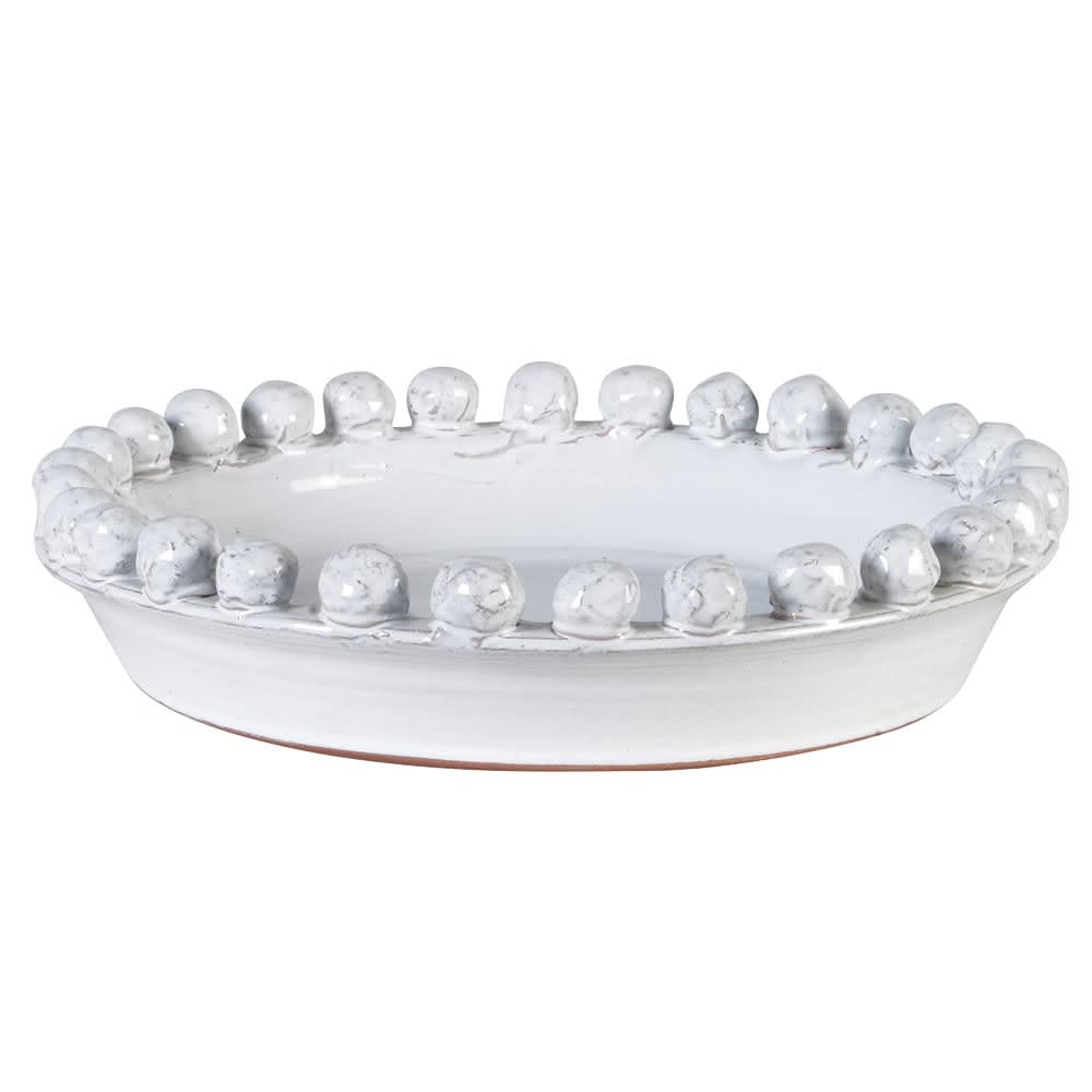 Camille Large White Bobble Edged Fruit Bowl