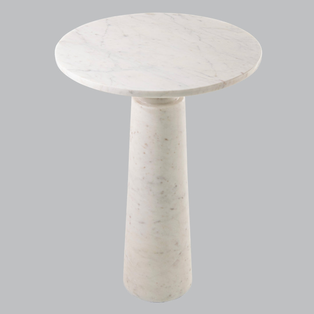 Blanche White Marble Side Table