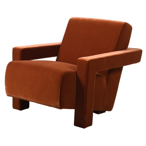 Chantal Burnt Orange Velvet Armchair
