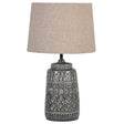 Madeline Dark Grey Crackle Glaze Table Lamp with Shade