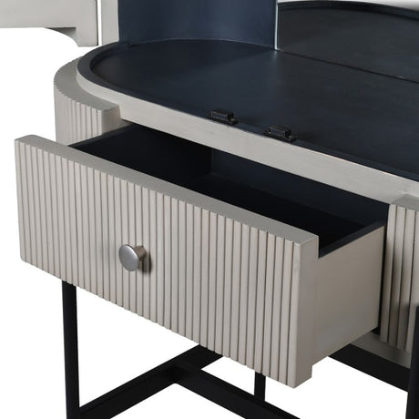 Mireille Fluted Oyster 2 Door Bar Cabinet
