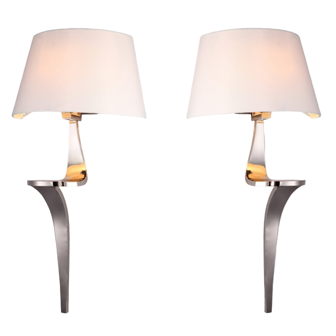 Camille Nickel Pair Wall Lamps