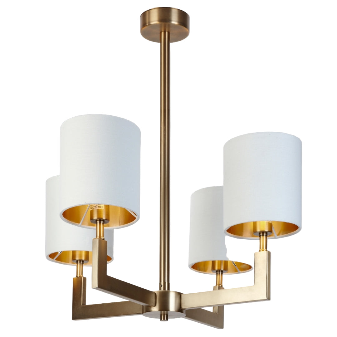 Clemence 4 Arm Antique Brass Chandelier