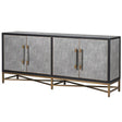 Brigitte Oak & Shagreen 4 Door Sideboard