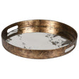 Sabine Marble Effect Mirror Tray