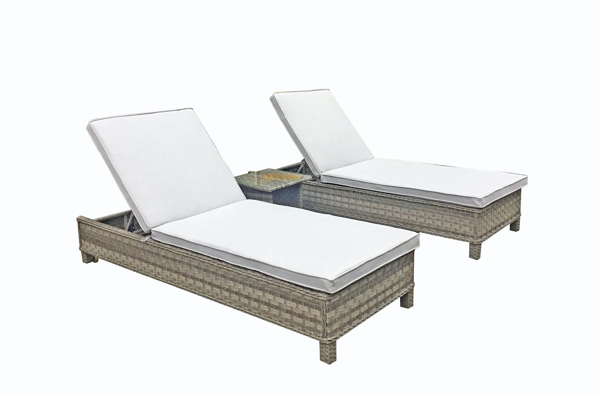 Eloise Sunbeds in Grey Victoria Weave