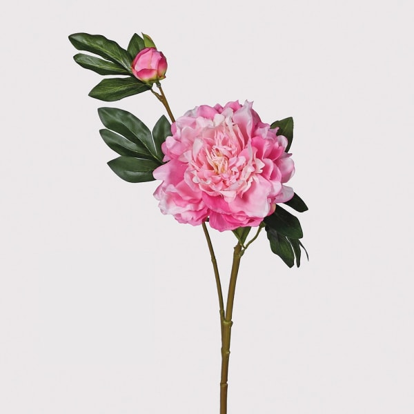 Siena Pink Peony Spray with Leaves