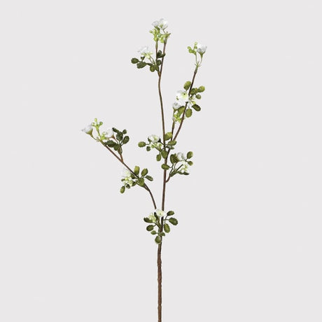 Siena White Wax Flower Stem with Leaves