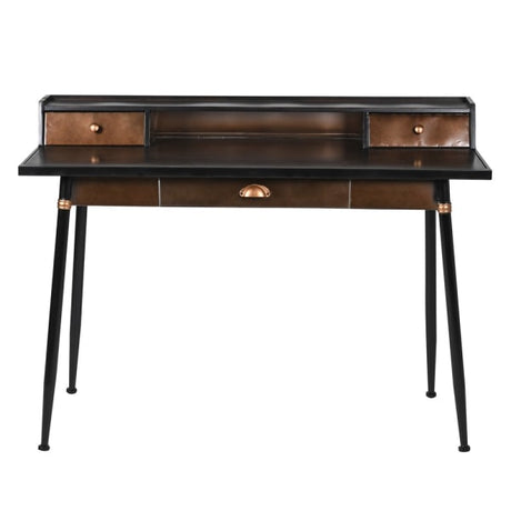 Solene Black 2 Drawer Metal Desk