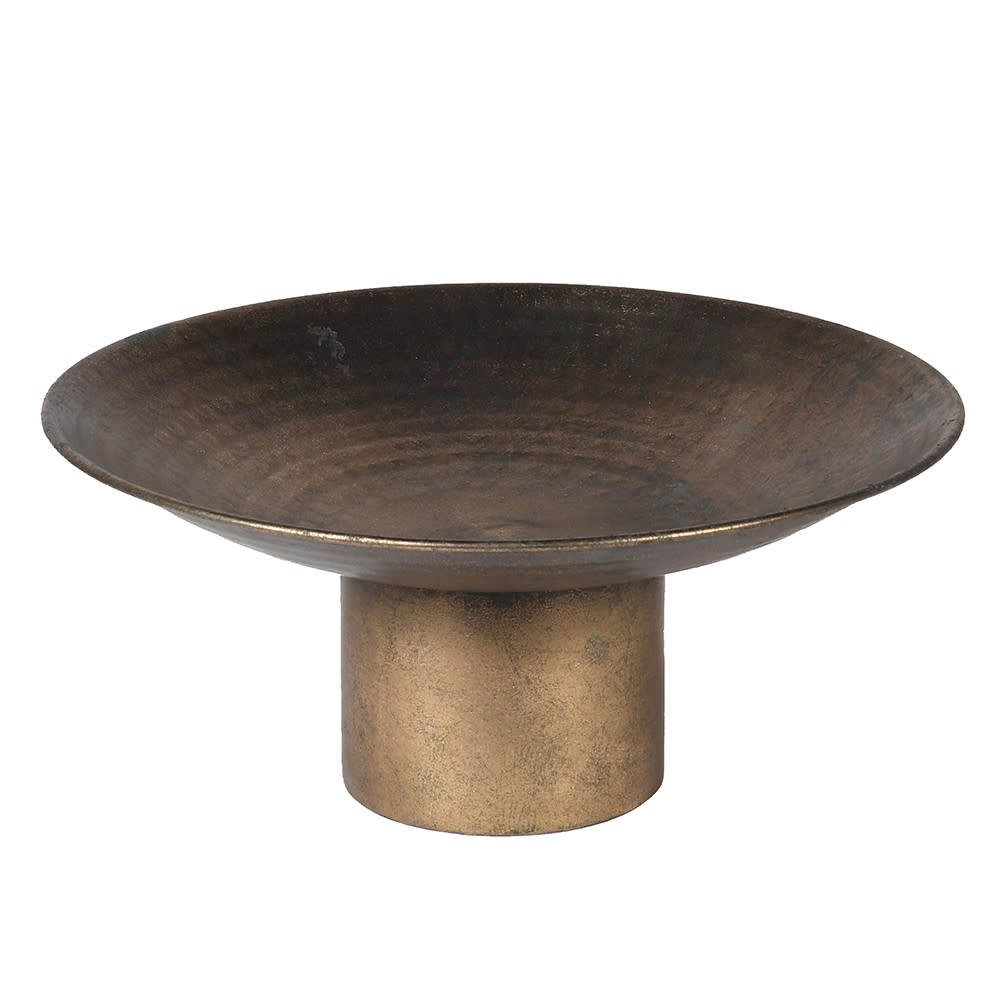 Ursule Antique Gold Round Metal Bowl