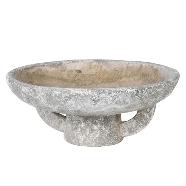 Clea  Distressed Footed Cement Bowl