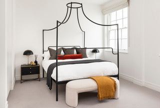 Wanda Black Italianate Campaign Canopy King-size Bed