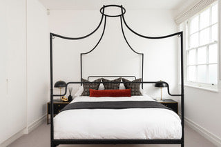 Wanda Black Italianate Campaign Canopy King-size Bed
