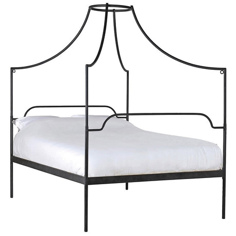 Wanda Black Italianate Campaign Canopy King-size Bed