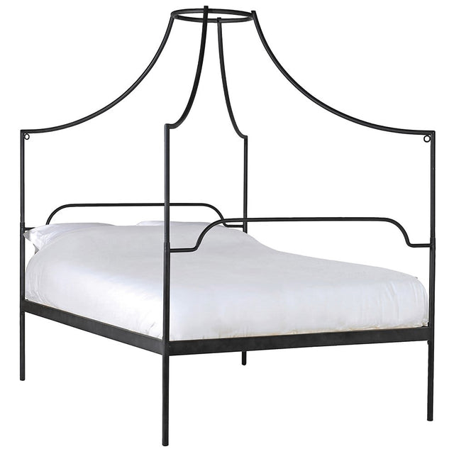 Wanda Black Italianate Campaign Canopy King-size Bed