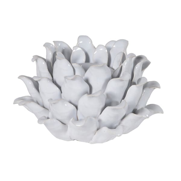 Amandine White Flower Candle Holder