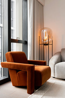 Chantal Burnt Orange Velvet Armchair