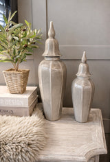 Louise Small Grey Lidded Urn